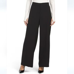 Nanette Lepore Black Stretch Crepe Wide leg Pants